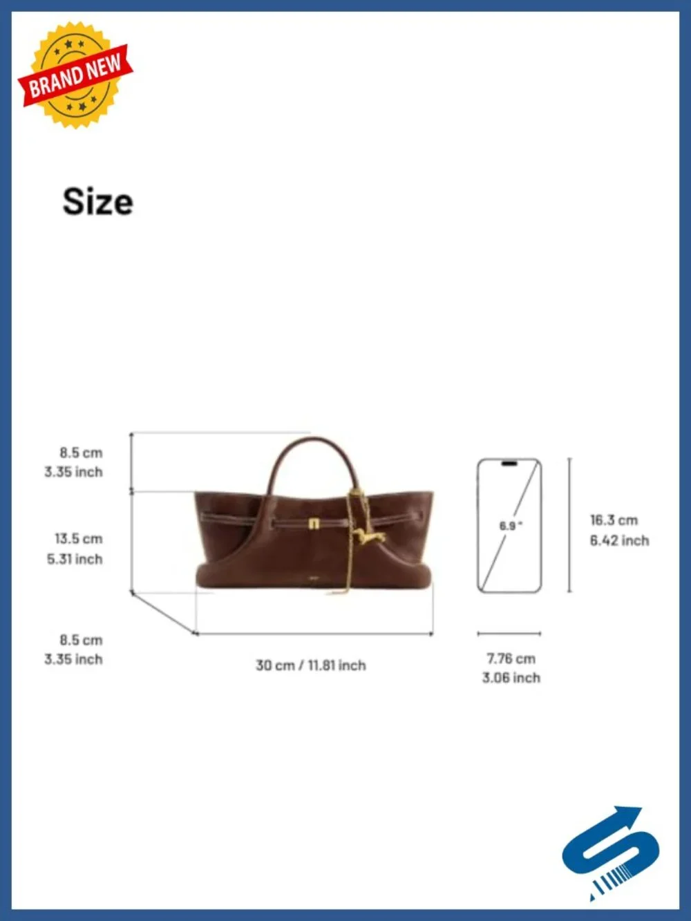 Vegan Leather Tote Bag with Dachshund Metal Charm, Crossbody, Fits iPhone 16